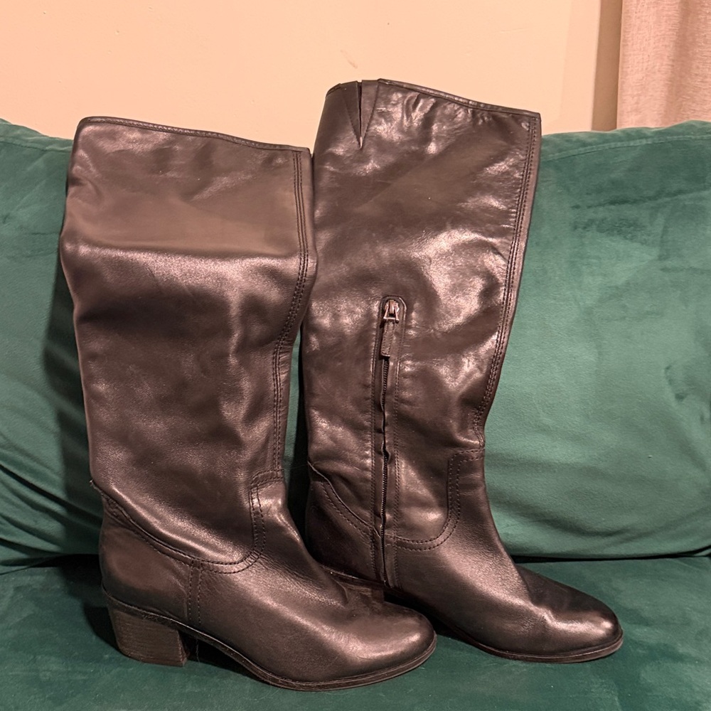 Sam Edelman Black Leather Knee-High Boots